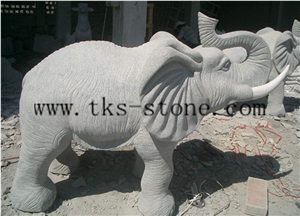 Elephant Maximus/Elephant/Mascot/Carving in Granite, White Granite Sculpture & Statue