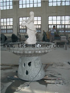 Fountain Sculpture/Cultural Landscape/Fortune, Grey Granite Sculpture & Statue
