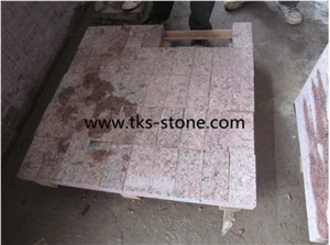 G562,Maple Red,China Red Granite Cobble Stone,Cube Stone