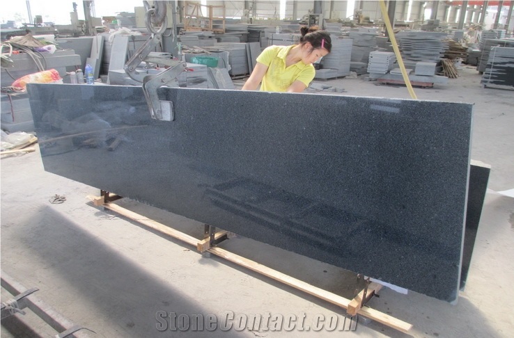 G654 Granite Slabs & Tiles,Padang Dark,China Impala,Sesame Black Polished Granite Small Slabs
