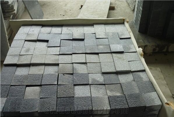 G654,Padang Dark,China Dark Grey Cobble Stone,Cube Stone