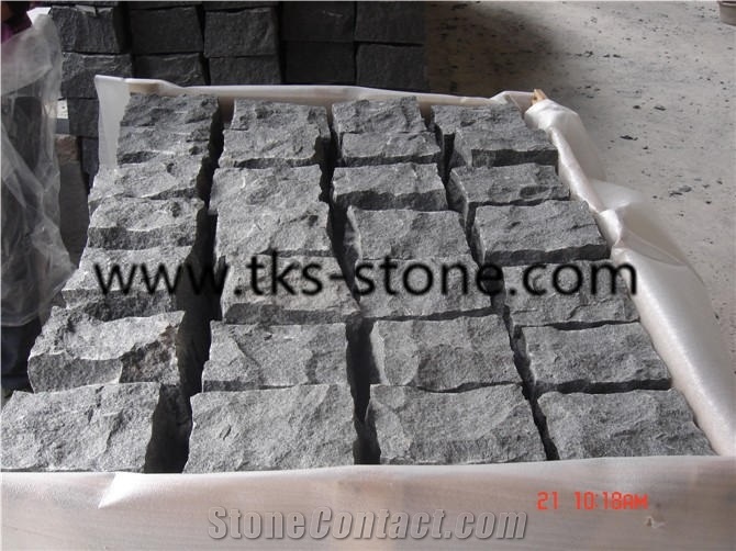 G654,Padang Dark,Sesame Black,China Dark Grey,China Impala Granite Paving Stone,Cube Stone.Cobble Stone