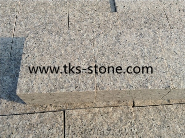 G681 Cubestone,G681cobble Stone,Shrimp Red Granite Paving Stone