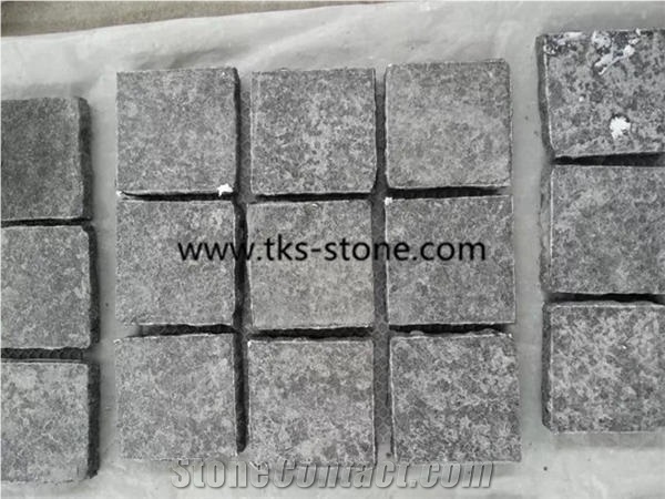 G684,Fuding Black,Padang Black,Absolute Black,Pearl Black Granite Cobble Stone,Cube Stone