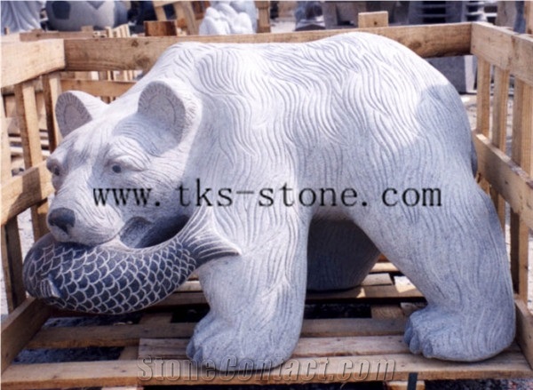Grey Granite Animal Sculptures