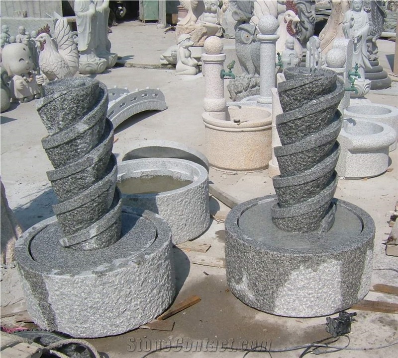 Grey Granite Garden Fountains,Wall Mounted Fountains,Sculptured Fountains,Grey Granite Fountains