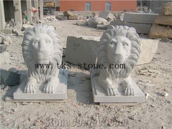 Grey Granite Lion Sculpture/Marble Lion/King Of Forest/Animal Sculptures