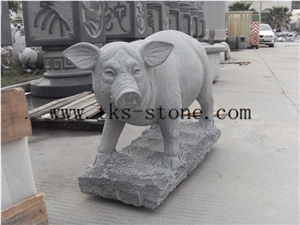 Grey Granite Zodiac Carving/ Chinese Sculptures/Animal Sculptures