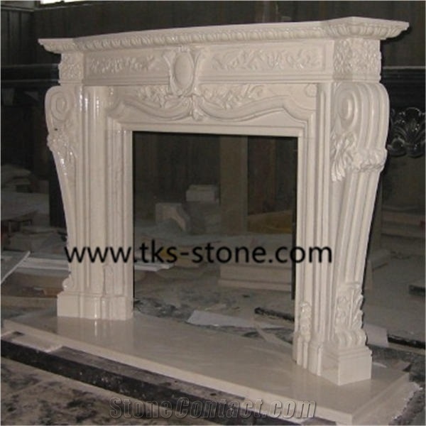 Light Beige Marble Fireplace,Beige Marble Fireplace Mantels,Marble Fireplace,Decorative Hearth & Home Fireplace