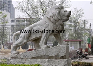Lion Sculptures& Statues,Blue Marble Lion Statues,Hand Carved White Marble Lion Statue, Animal Sculptures,Garden Stone Lion Statues,Sitting Lion Statues