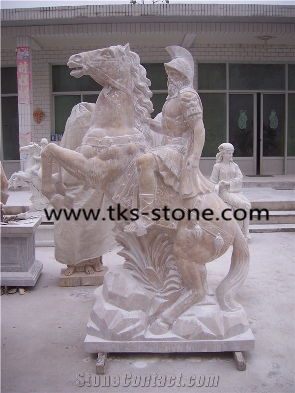 Napoleon Sculptures/Knight Statue/Yellow Granite Warrior Sculpture & Statue