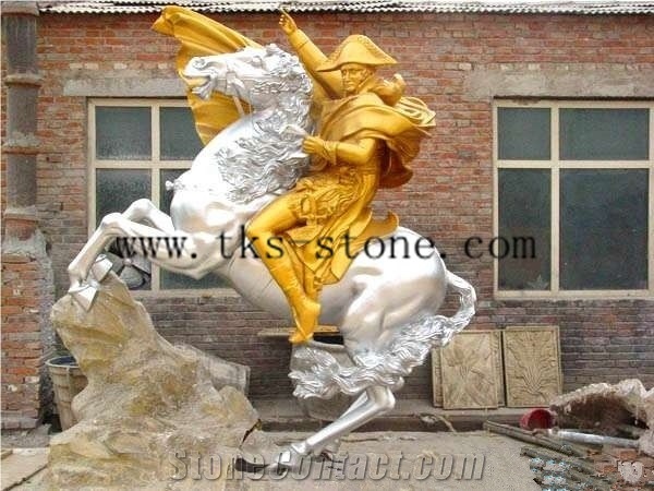 Napoleon Sculptures/Knight Statue/Yellow Granite Warrior Sculpture & Statue