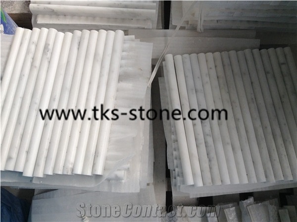 Pencil Liners,White Marble Trims,Bullnose Moldings,Dome Moldings,Carrara White Trims Liners,Oriental White Marble Pencil Liners