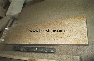 Polished G682,Sunset Gold,Giallo Yellow,Gold Leaf China,Golden Cristal,Golden Crystal,Padang Golden Leaf,Golden Peach Granite Stair&Steps