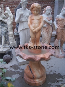 Red Marble Sculpture, Western Statues,Human Sculptures,Garden Sculptures,Handcarved Sculptures, Landscape Sculptures,Children Marble Sculptures