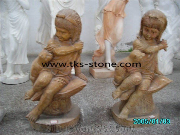 Red Sculpture,Cloudy Rosa Red Marble Sculpture,Yellow Marble Sculpture,Children Angel Statue,White Marble Sculpture,Western Sculpture Status