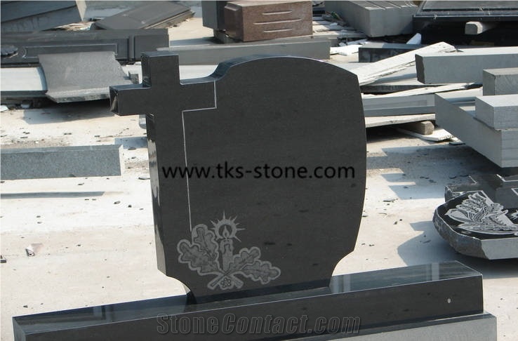 Shanxi Black Granite Monument & Tombstone, Cross Tombstones,Hebei Black Poland Tombstones