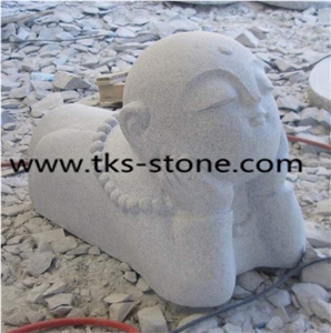 Sleeping Monk Sculptures&Statues,China Grey Granite Statues,Human Sculptures/Religious Statues,Little Monk Statues