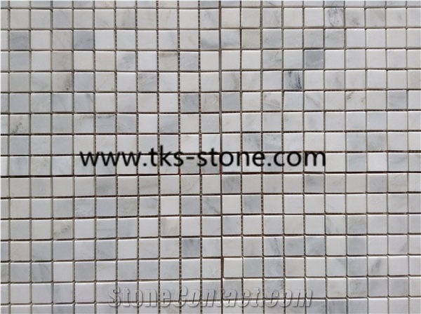 Square Mosaics,White Marble Mosaics,Carrara White Mosaics