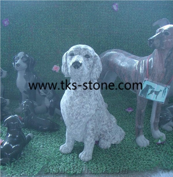 White Granite Sculptures & Statues,Carving in Granite/Chinese Carving/Hand Carving/Carving Art/Works Of Art/Animal Sculptures,Dog Art Work