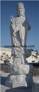 Wholesale White Marble Female Buddha Statues & Guanyin Statue ,Sitting Guanyin Buddha Stone Statue,Handcarved Sculpture, Sculpture Granite Statues