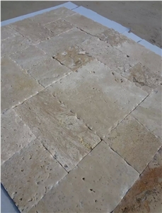 Beige Travertine French Pattern with Antique Finished Chipped / Chiseled Edge,More Designs & Products Are Available
