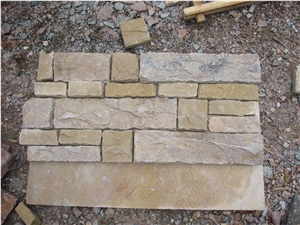 China Beige Limestone Ledge Stone/Cultured Stone/Stacked Stone for Exterior Building Walling Cladding