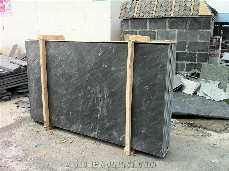 China Black Slate Slabs & Floor Tiles,Nero Riven Black Slate Slabs/Tiles-Own Factory-Hot Products