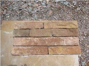 China Red Limestone Split Face Castle Stone Cultured Stone/Stacked Stone Veneer/Ledge Stone for Wall Panel Covering