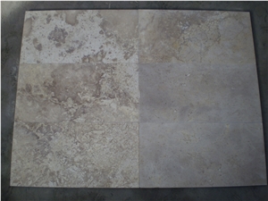 China Yellow Travertine Autumn Leaf Color-Tumbled Antique Style Villa Floor Pattern Covering Tiles