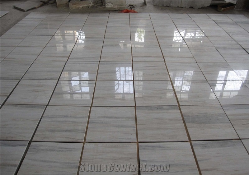 Snow Timber Marble Polished Tiles for Interior Floor Covering,White Marble with Grey Veins