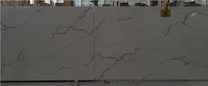 Calacatta Zsq5004 Quartz Stone Slabs & Tiles, White Engineered Stone
