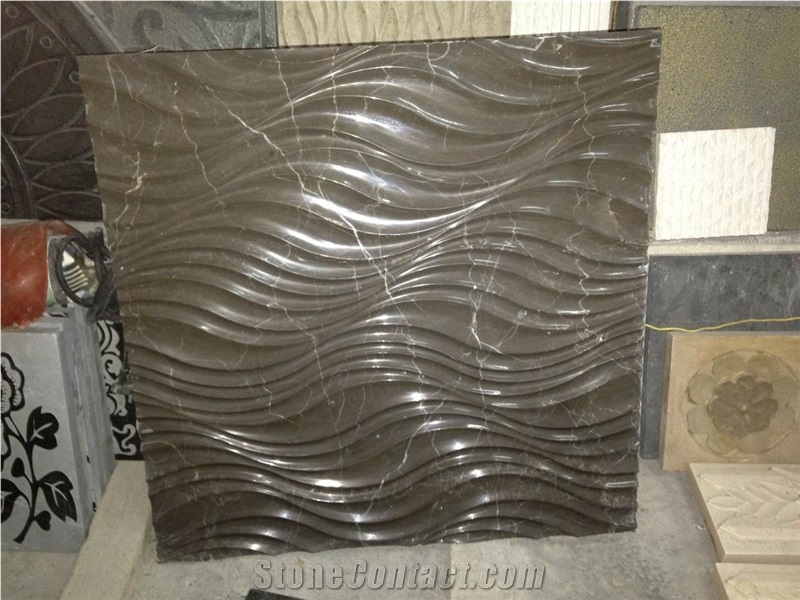 Chelsea Grey Marble Relief, Brown Marble Tabletops,Reception