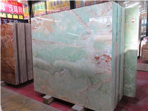 China Green Onyx Slabs & Tiles,Onyx Wall Covering,Green Onyx Floor Covering