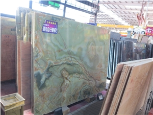 China Green Onyx Slabs & Tiles,Onyx Wall Covering,Green Onyx Floor Covering