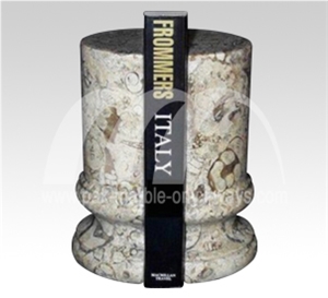 Bookend Corel Marble, Beige Marble for Home Decoration