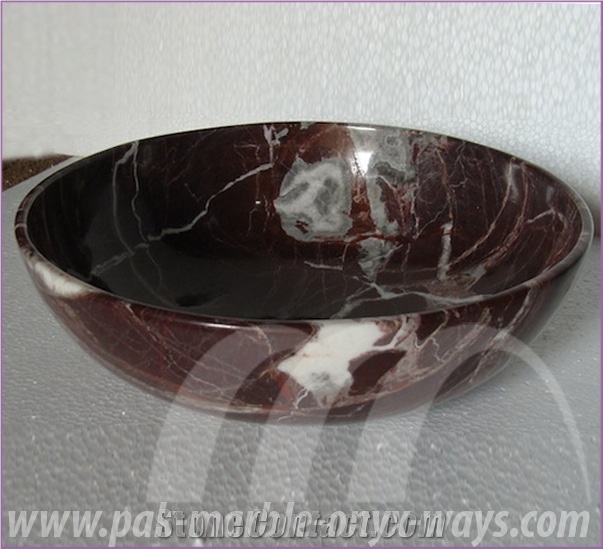 Bowls Red Zebra Marble