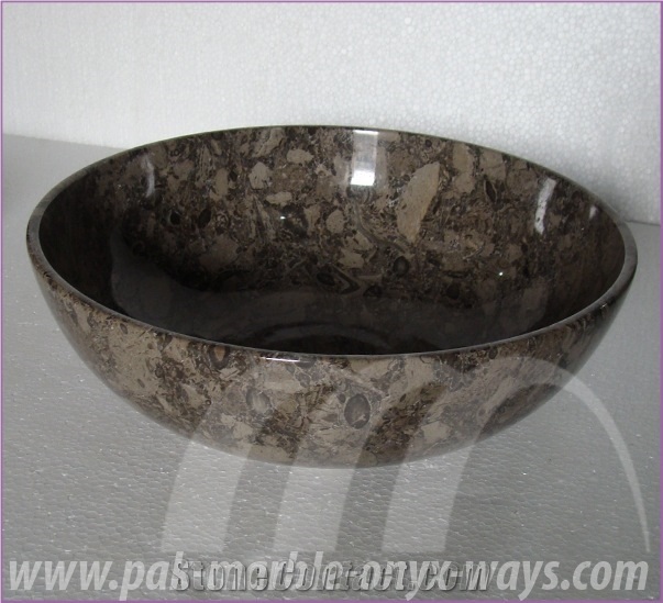 Oceanic Marble Bowl, Gemstone Brown Marble Bowls