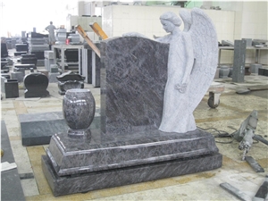 Bahama Blue Granite Angel Tombstones and Monuments