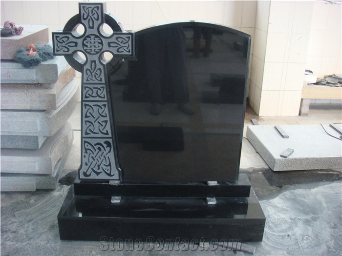 Black Granite Celtic Cross Design Tombstones