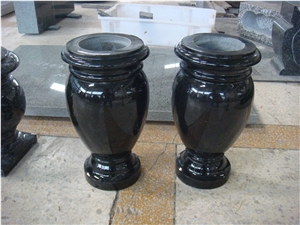 Black Granite Flower Vases for Funeral Accessories