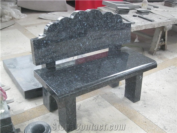 Blue Pearl Granite Bench for Cemetery Tombstones