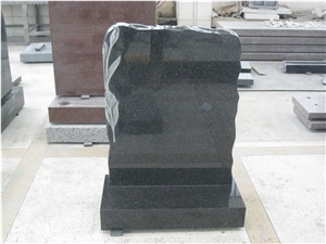 G654 Grey Granite Square Headstones with Lily Carving