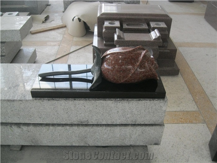 Granite 3d Rose Carving for Tombstone Decoration and Memorial Accessories
