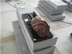 Granite 3d Rose Carving for Tombstone Decoration and Memorial Accessories