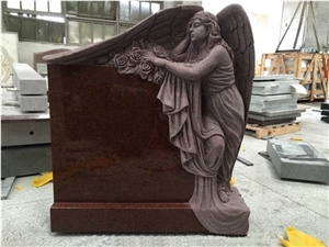 Indian Imperial Red Granite Angel Monuments