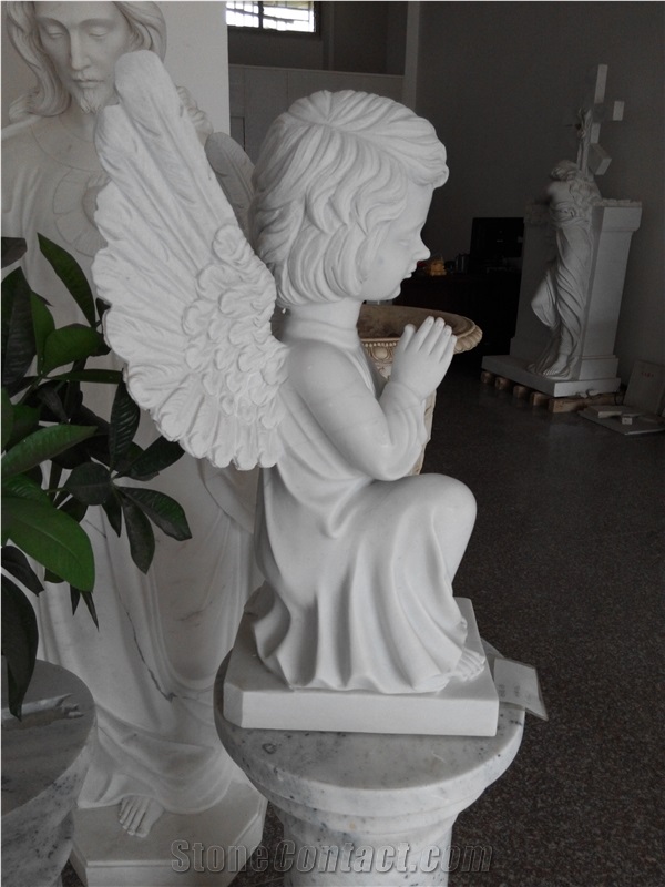Kneeling Marble Angel Statues