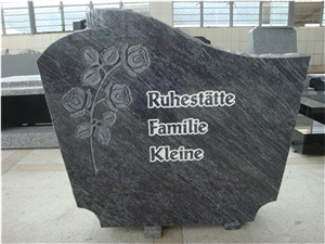 Multicolor Granite German Style Carved Gravestone