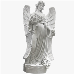 Standing Angel Statues, White Marble Statues
