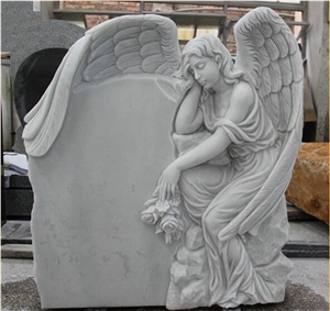 White Marble Angel Design Monuments